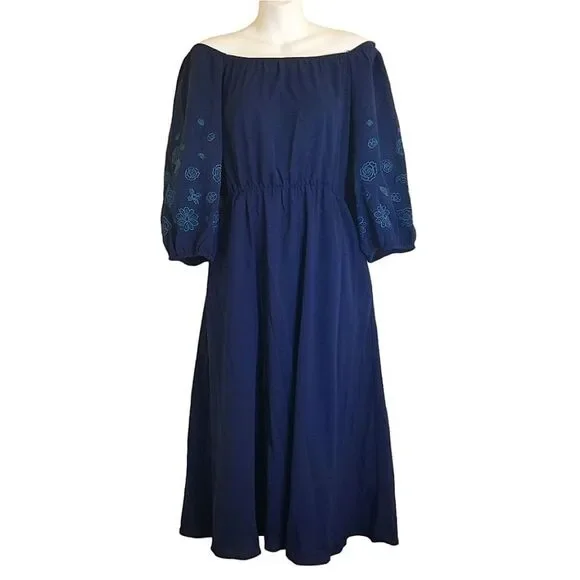 Bloomchic Blue lantern sleeve Dress - Picture 3 of 9